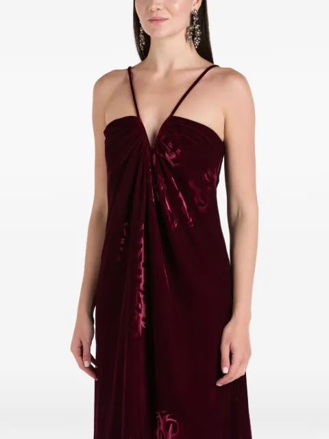 Themis Z Anthos floral velvet maxi dress Red DRS0000353