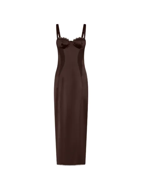 Nicholas Dominique lace-detail maxi dress Brown H25D2827AB