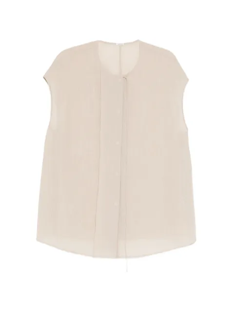 YEAREAST round-collar sleeveless blouse Neutrals Y22652731014A