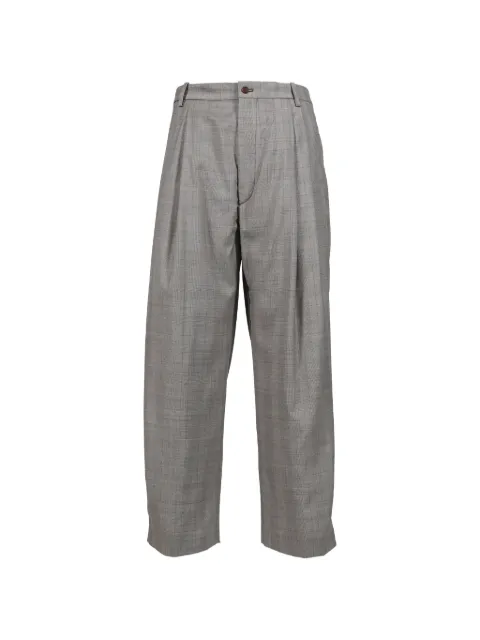 Hed Mayner checked pleated trousers Grey HMMC30023AHC012