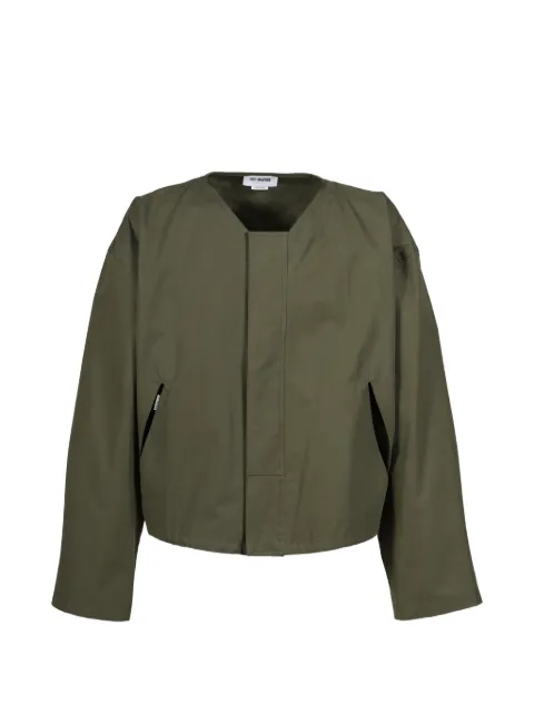 Hed Mayner collared cutwork jacket Green HMMC10058AHC162