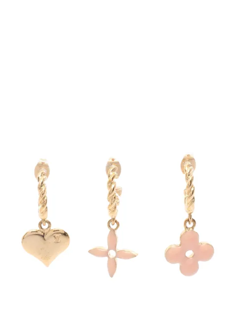 Louis Vuitton Pre-Owned 2015-2025 Gold Plated Enamel Sweet Monogram Push Back Earrings costume earrings Gold J1587UMBMSGHCF6M