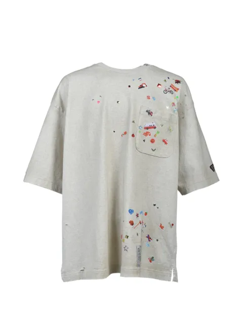 Maison MIHARA YASUHIRO Kids Stickers distressed T-shirt Neutrals J16TS821GRY