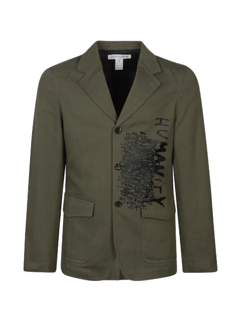 Comme Des Garçons Shirt printed blazer jacket Green FQJ505