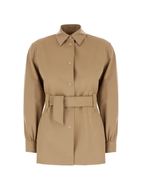 Max Mara belted buttoned jacket Neutrals MXMAGENZIA