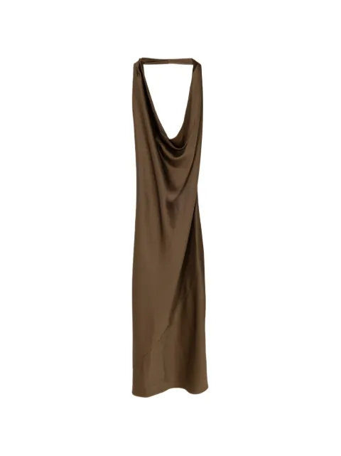 Alejandra Alonso Rojas draped halter midi dress Brown D802KWSA