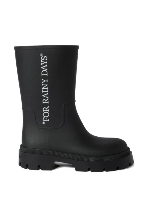 Off-White slogan-print platform boots Black W049C9M0011001