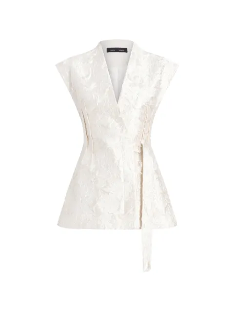 Proenza Schouler Cindle jacquard belted gilet Neutrals R2624003AY216