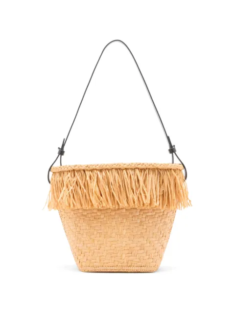 Proenza Schouler fringe-trim woven bucket bag Neutrals HB263136F428P