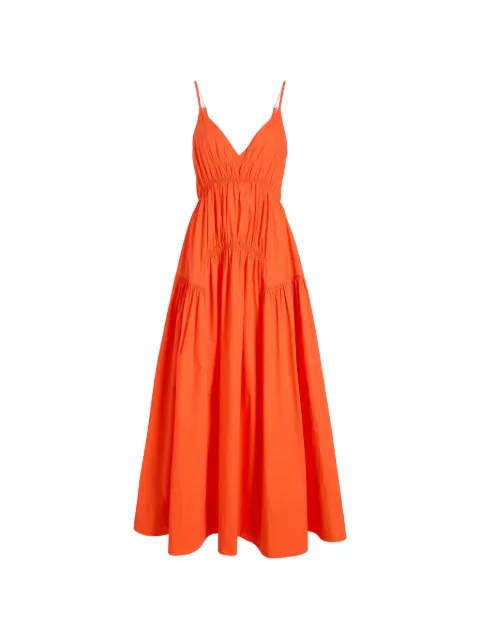 Proenza Schouler White Label Michelyn gathered-poplin maxi dress Orange WL2633621SC097