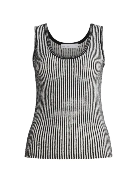 Proenza Schouler White Label Lennox stripe-pattern rib-knit top Black WL2637717KC155