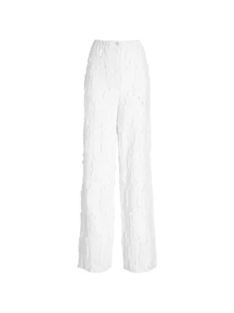 Proenza Schouler White Label Shilo frayed-jacquard trousers Neutrals WL2636305AY222
