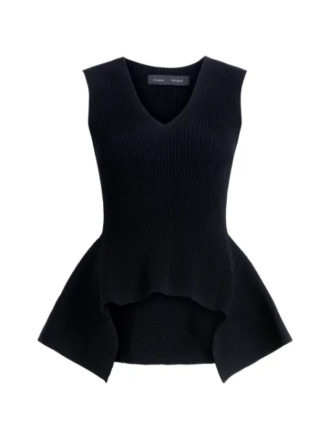 Proenza Schouler Eugenie ribbed V-neck top Black R2627387KY349