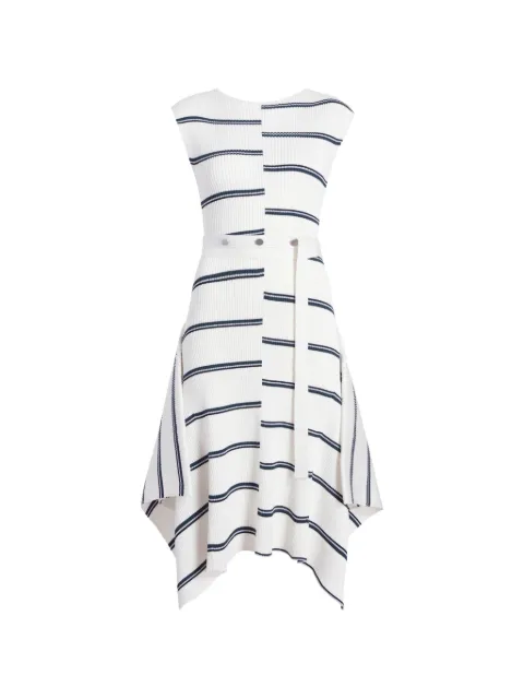Proenza Schouler Artemis ribbed striped midi dress White R2627386KY349