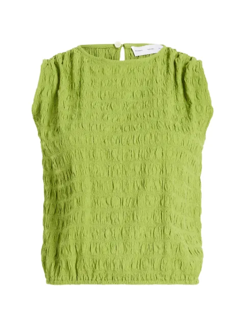 Proenza Schouler White Label Bradley textured crew-neck blouse Green WL2624642JC193
