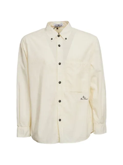 Stone Island logo-embroidered shirt Neutrals L1S151100027S0168