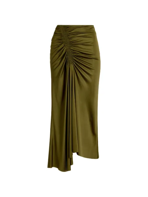 Proenza Schouler Naia ruched midi skirt Green R2635008JY139D