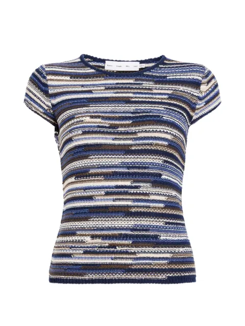 Proenza Schouler White Label Veya ribbed striped T-shirt Blue WL2627590KL005