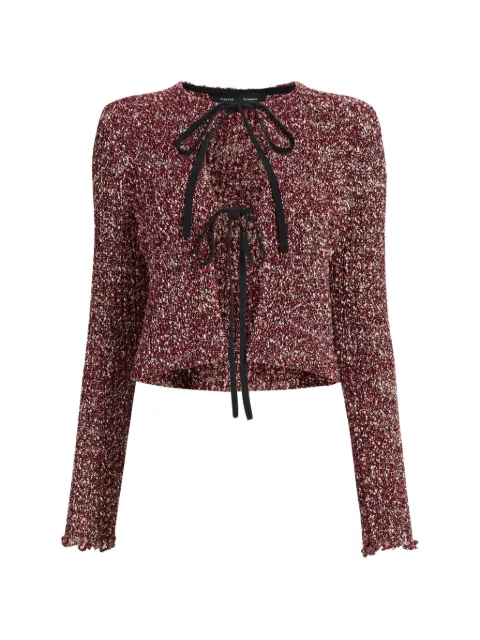 Proenza Schouler Colette ruffled tie cardigan Red R2627332KC159