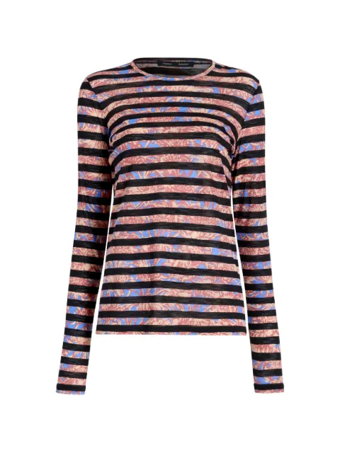 Proenza Schouler Mia printed striped top Black R2624021JCP012