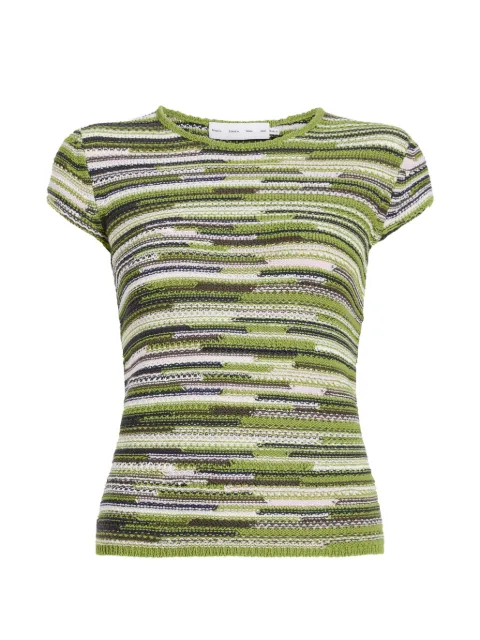 Proenza Schouler White Label Veya knit rib T-shirt Green WL2627590KL005