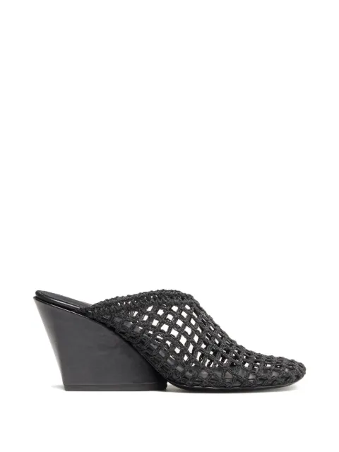 Proenza Schouler Slant crochet wedge mules Black SH263131F011A