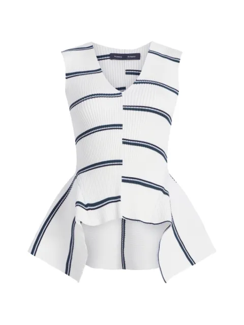 Proenza Schouler Eugenie striped ribbed knit top White R2627387KY349