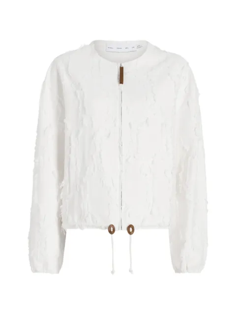 Proenza Schouler White Label fringed jacquard jacket Neutrals WL2632185AY222