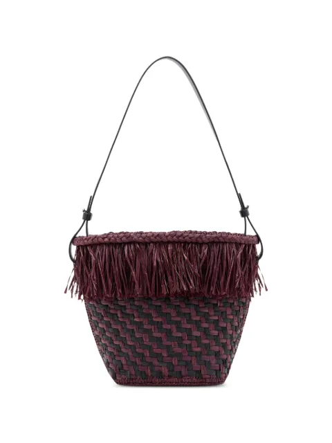 Proenza Schouler fringe-trim woven bucket bag Purple HB263136F428P
