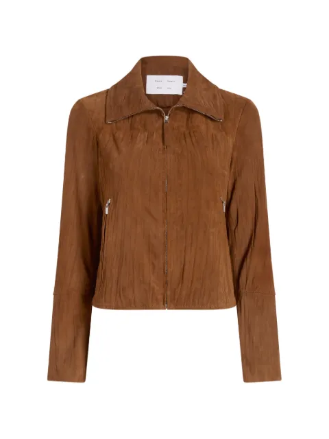 Proenza Schouler White Label Tarin crinkled zip jacket Brown WL2622180LR286