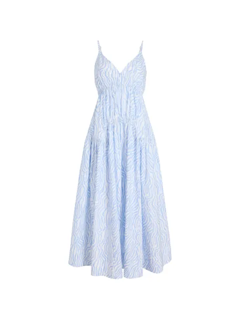Proenza Schouler White Label Michelyn zebra-print maxi dress Blue WL2633621SCP097