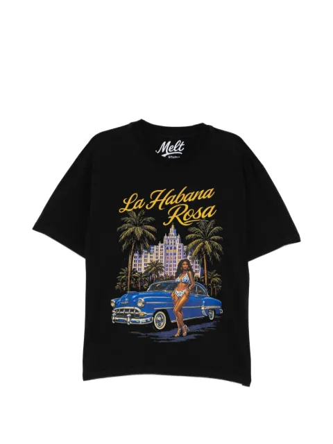 Melt graphic-print T-shirt Black MS5179