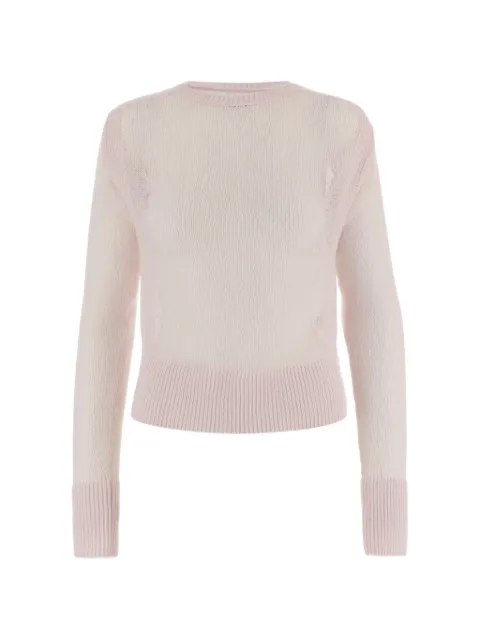 SA SU PHI ribbed crew-neck cashmere sweater Pink S266570205