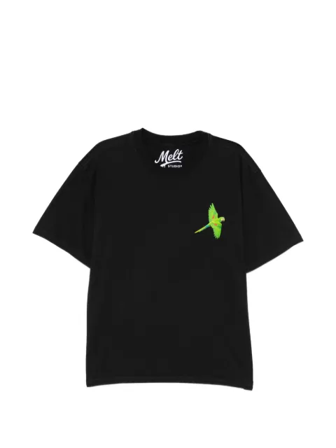 Melt bird-print T-shirt Black MS5181