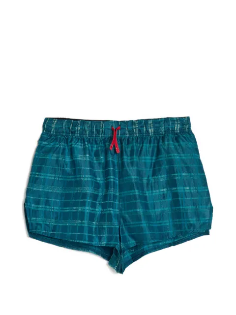 ALEX ZONO checked booty shorts Blue AZBFBOOT