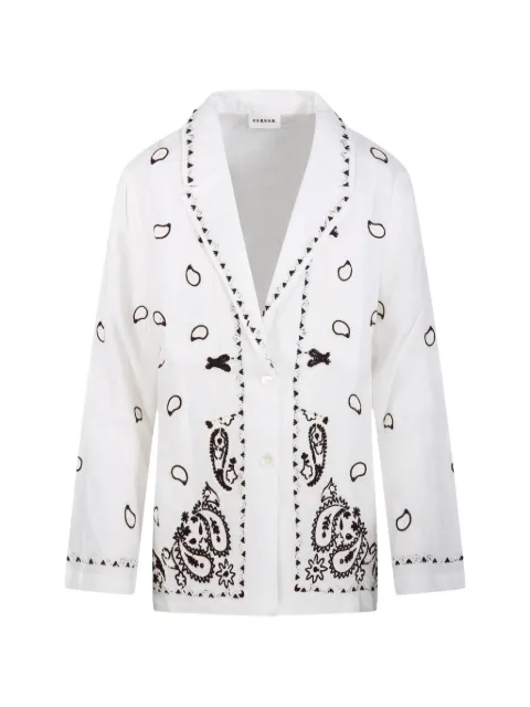 P.A.R.O.S.H. Beach embroidered blazer White BEACH26D420574R