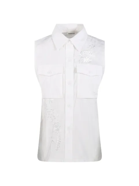 P.A.R.O.S.H. embroidery chest-pocket shirt White NINJA26D380657R