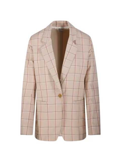 Forte Forte checked single-breasted blazer Pink 14727MYJACKET