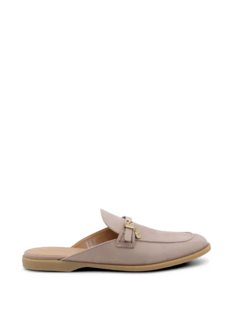 Tod's buckle-detail logo-charm mules Neutrals XXW01M0KI40UFQ