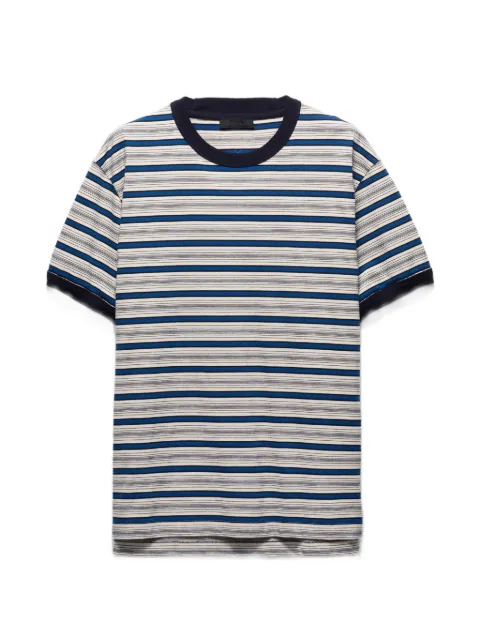 Prada striped cotton T-shirt Neutrals UJN983SOOO19BD