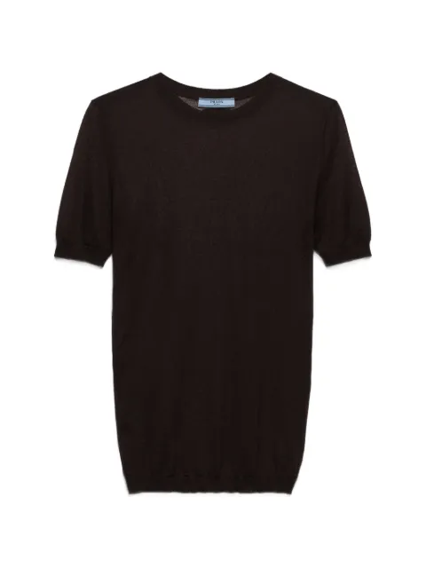 Prada cashmere and silk crew-neck sweater Brown P24U2VSOOO18DN