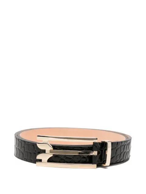 Victoria Beckham Dorian croc-embossed belt Black 1326ABL007584A