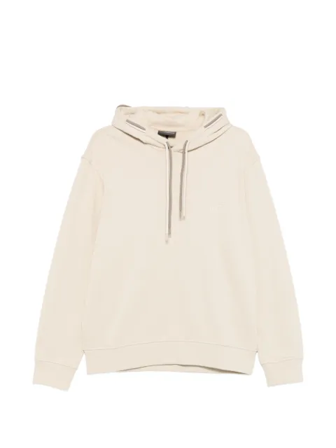 Emporio Armani logo-deail cotton hoodie Neutrals EM004870AF13713