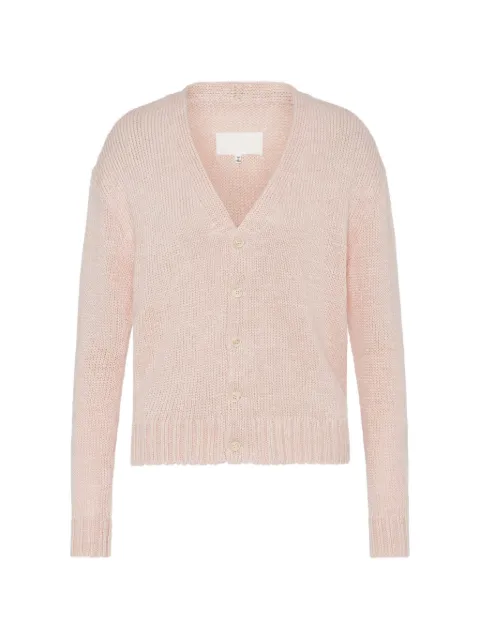 Maison Margiela ribbed V-neck cardigan Pink S51HP0017M13100