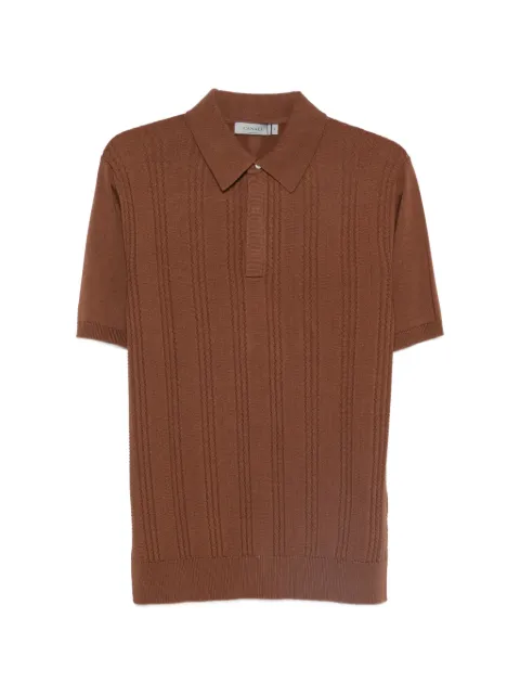 Canali textured short-sleeve polo shirt Brown C1177MK02463