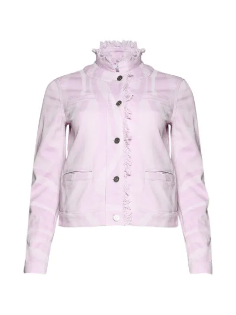 PUCCI frayed-trim printed jacket Pink 5UDB605U997
