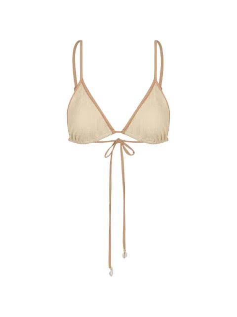 Johanna Ortiz trimmed tie bikini top Neutrals PT03488