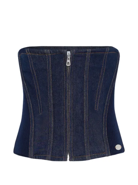 Jean Paul Gaultier denim zip corset top Blue TO392D024