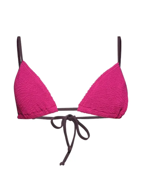 Bond-eye contrast-trim triangle bikini top Pink BD018583BOUND776R