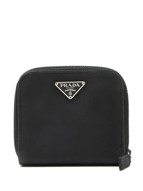 Prada Pre-Owned logo-plaque zipped wallet Black 41014914285640